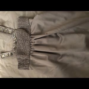 Silver cocktail dress with mirror squares